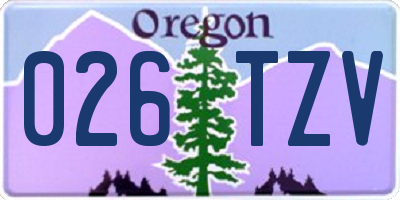 OR license plate 026TZV