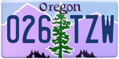 OR license plate 026TZW