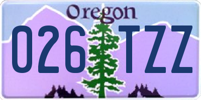 OR license plate 026TZZ