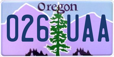 OR license plate 026UAA