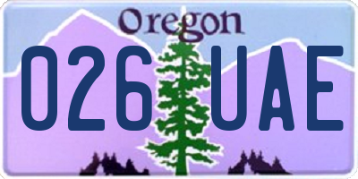 OR license plate 026UAE