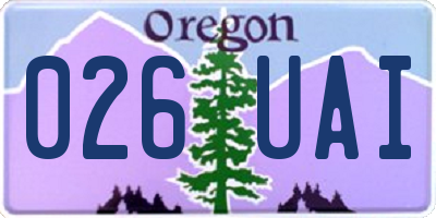 OR license plate 026UAI