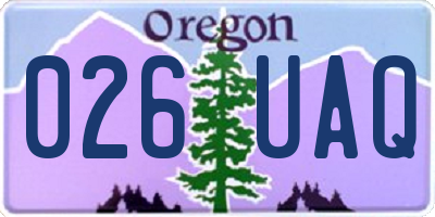 OR license plate 026UAQ
