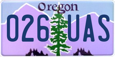 OR license plate 026UAS