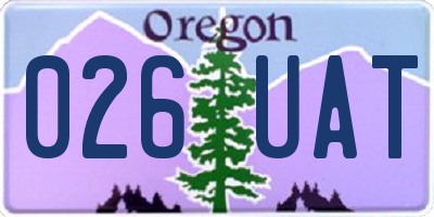 OR license plate 026UAT
