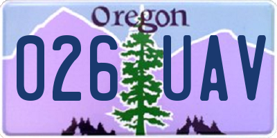 OR license plate 026UAV