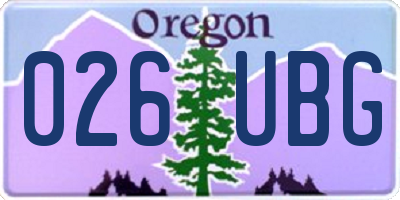 OR license plate 026UBG