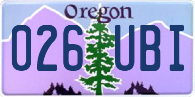 OR license plate 026UBI