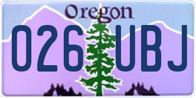 OR license plate 026UBJ