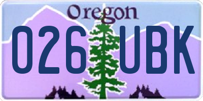 OR license plate 026UBK