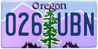 OR license plate 026UBN