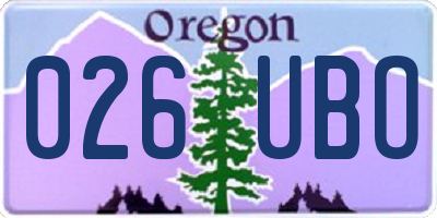 OR license plate 026UBO