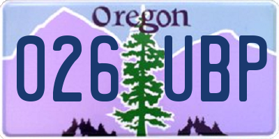 OR license plate 026UBP