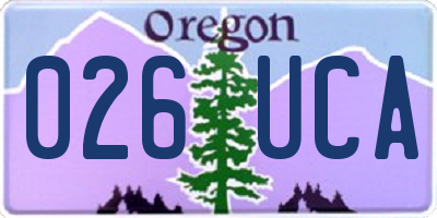 OR license plate 026UCA
