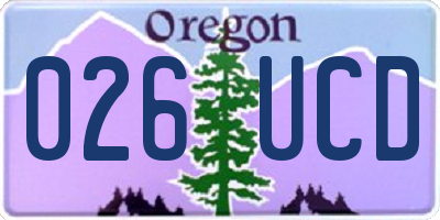 OR license plate 026UCD