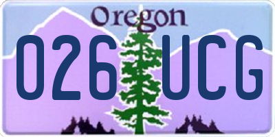OR license plate 026UCG