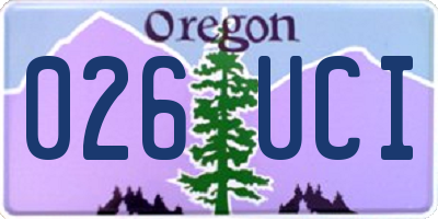 OR license plate 026UCI