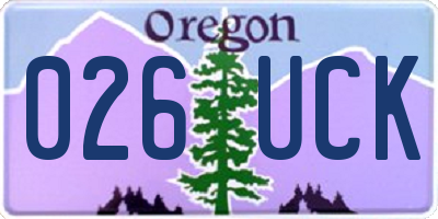 OR license plate 026UCK