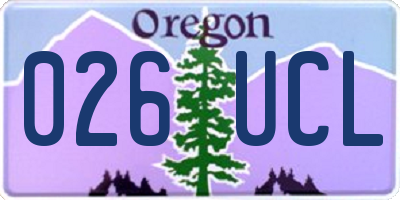 OR license plate 026UCL
