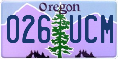 OR license plate 026UCM