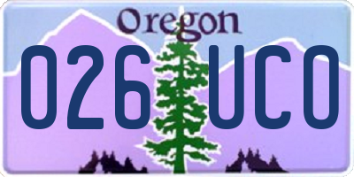 OR license plate 026UCO