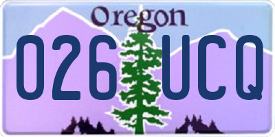 OR license plate 026UCQ