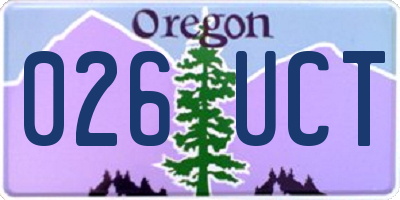 OR license plate 026UCT
