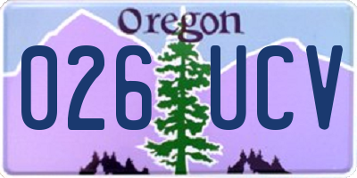 OR license plate 026UCV