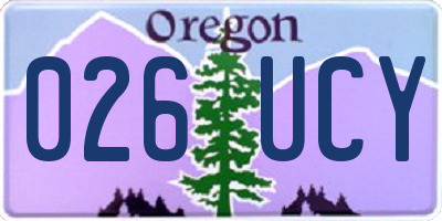 OR license plate 026UCY