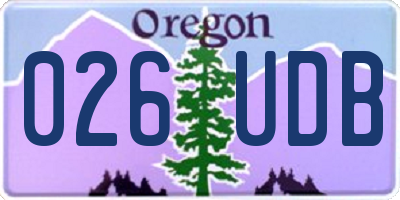OR license plate 026UDB