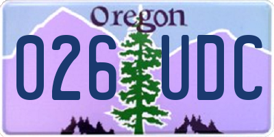 OR license plate 026UDC