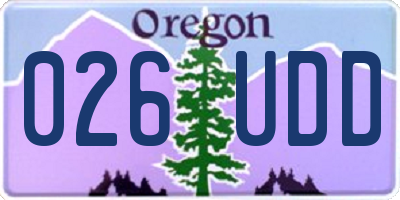 OR license plate 026UDD