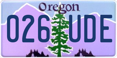 OR license plate 026UDE