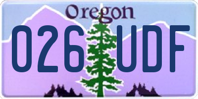 OR license plate 026UDF