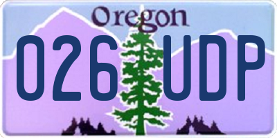 OR license plate 026UDP