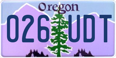 OR license plate 026UDT