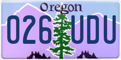 OR license plate 026UDU