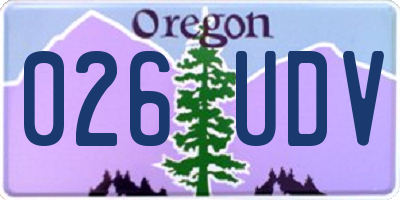 OR license plate 026UDV