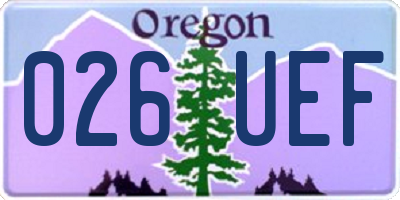 OR license plate 026UEF