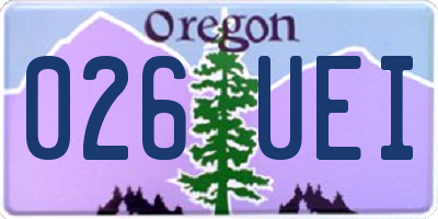 OR license plate 026UEI