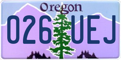 OR license plate 026UEJ