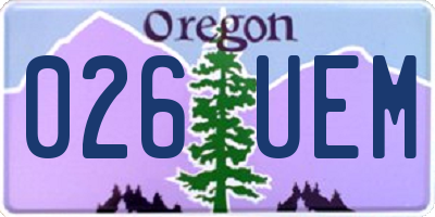 OR license plate 026UEM
