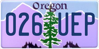 OR license plate 026UEP