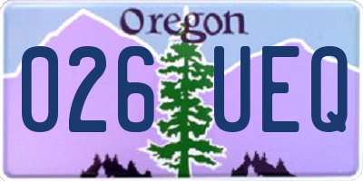 OR license plate 026UEQ