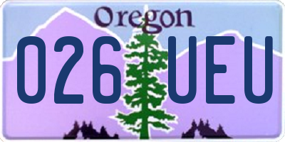 OR license plate 026UEU