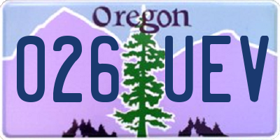 OR license plate 026UEV