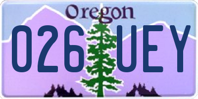 OR license plate 026UEY