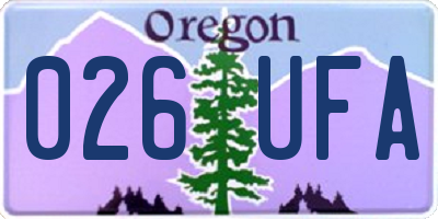 OR license plate 026UFA