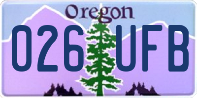 OR license plate 026UFB