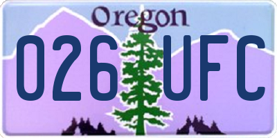 OR license plate 026UFC